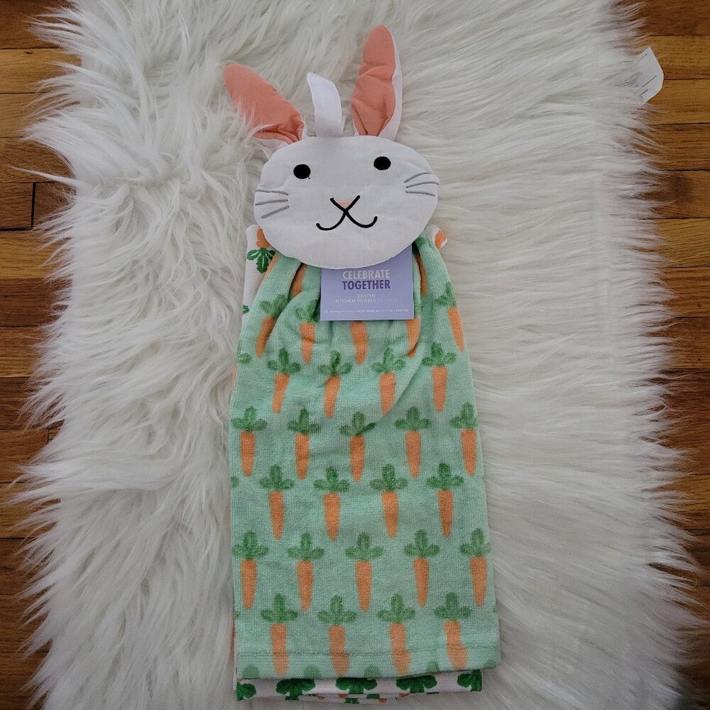 Easter Bunny/Carrot Design Kitchen Towel Set